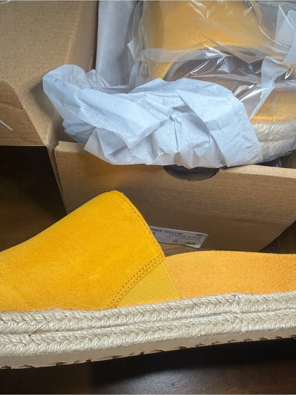 Vionic Amber Yellow Suede Slide Sandals